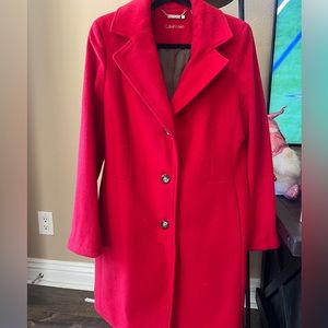 Calvin Klein – red pea coat jacket